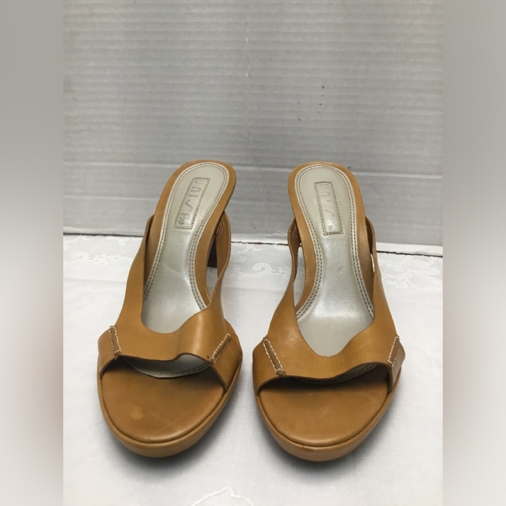 UNISA Camel Open-Toe Heels